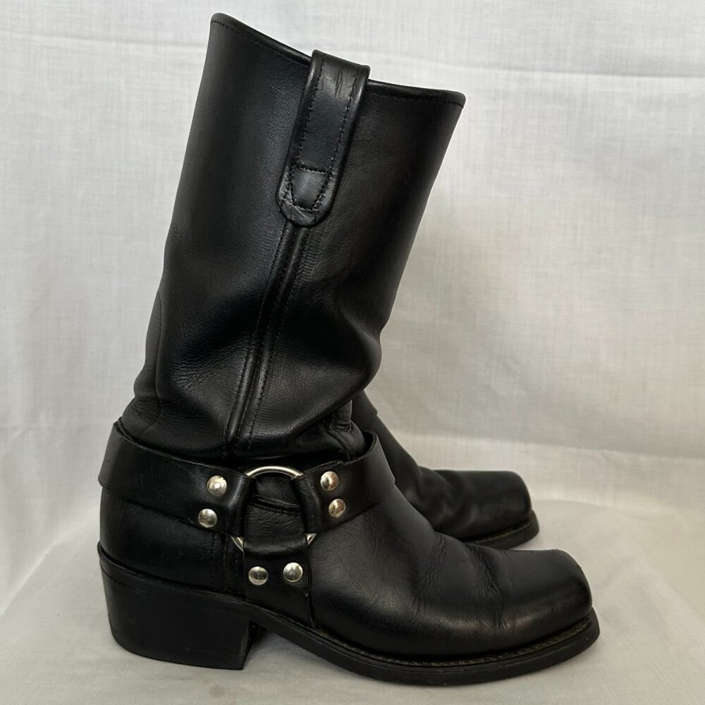 Black Leather Combat & Moto Boots